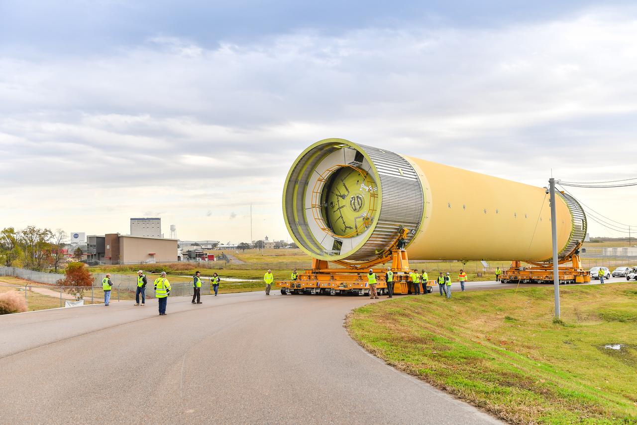 SLS Liquid Hydrogen Tank Test Article Moved at NASA’s Michoud Assembly Facility